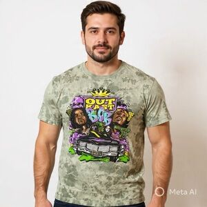 Outkast 2024 Tie Dye Band Graphic Tee Green Hip Hop Nostalgia Sz XL